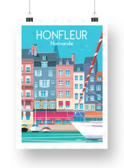 Affiche Normandie - Honfleur de Raphaël Delerue