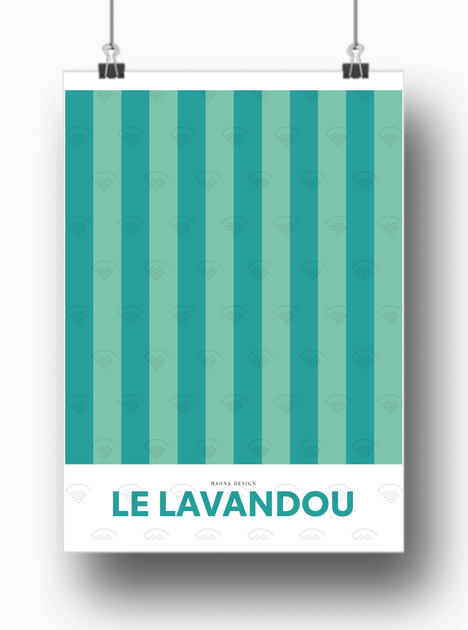Affiche Vintage Le Lavandou – Format A3, Style Art Déco, Neuve Sous Blister