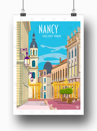 Affiche Nancy - Grille place Stanislas