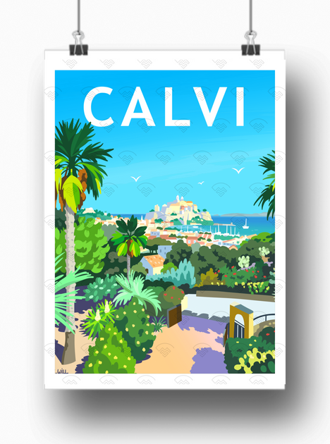 Affiche 50x70 - Vacances à Calvi - Calvi | Boutique Clouet