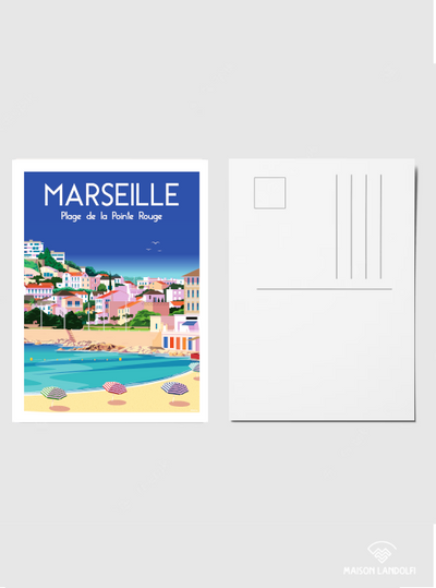 Carte postale Marseille - Plage de Pointe Rouge de Raphael Delerue