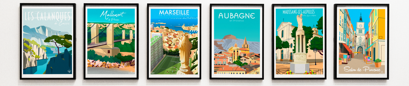 Affiche Marseille - Le vieux port de Raphael Delerue – Maison Landolfi