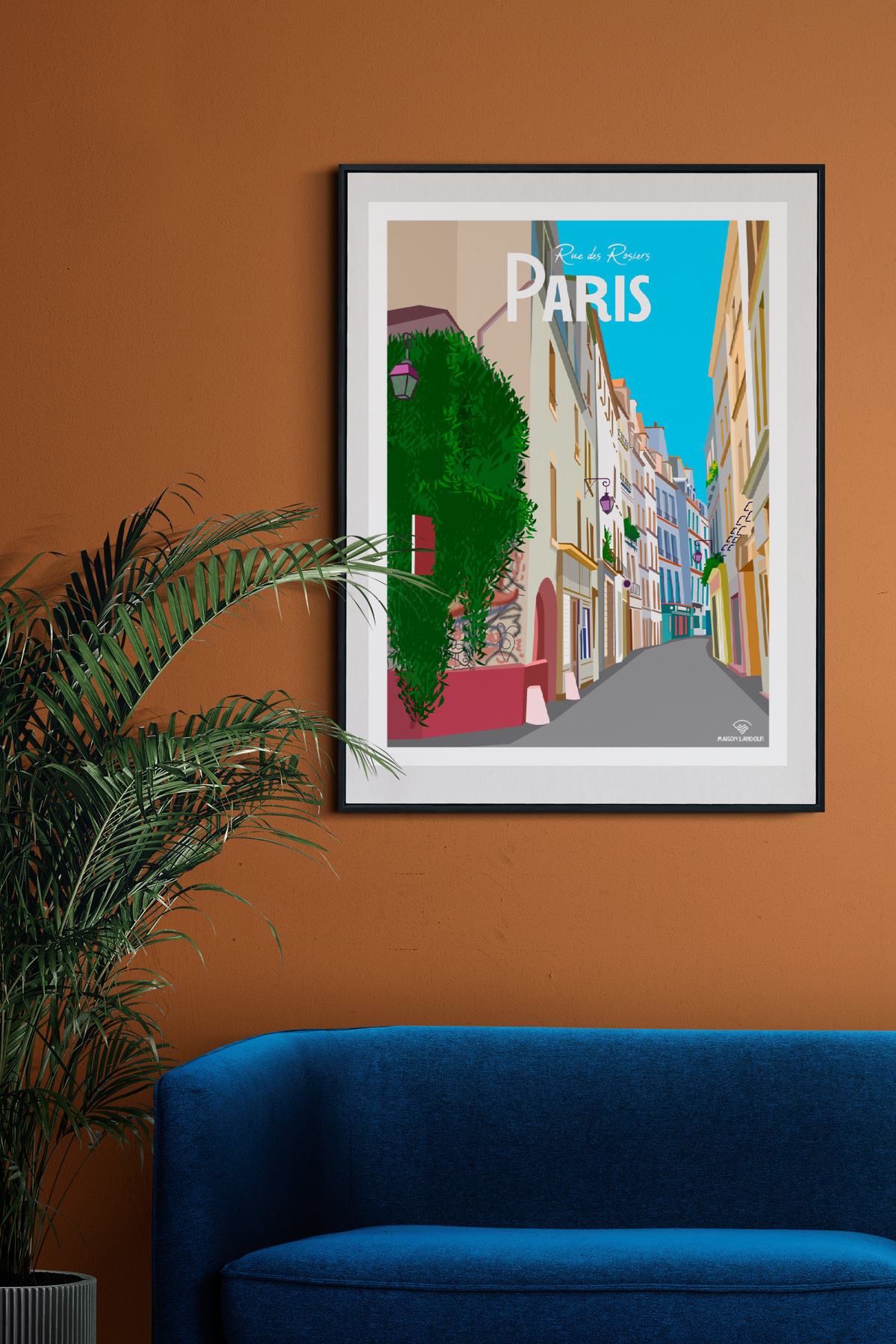 Affiche Paris - Rue des Rosiers