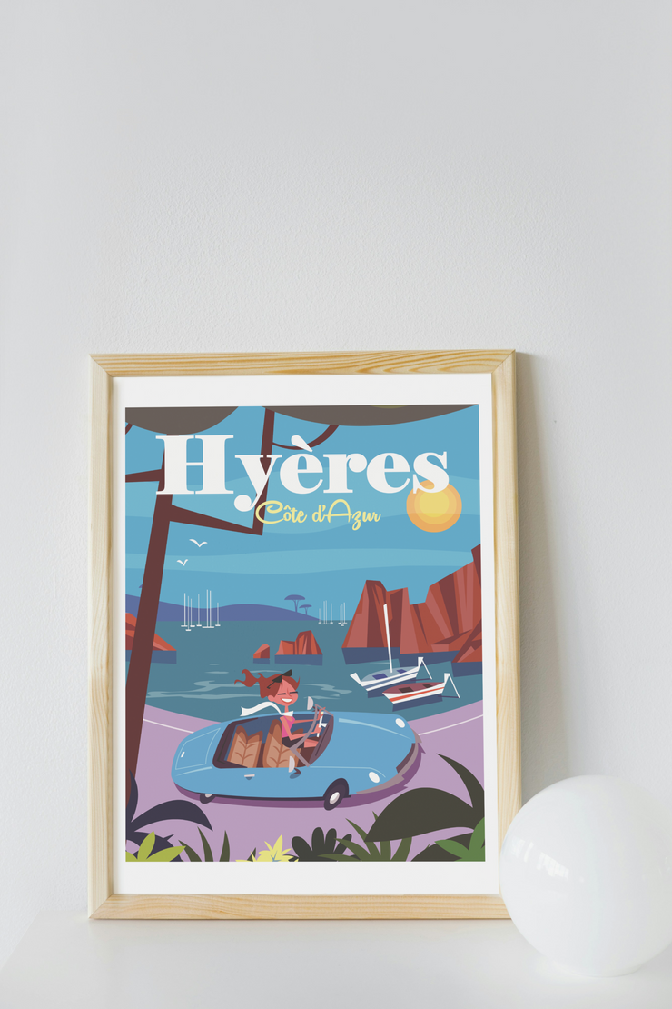 Affiche Hyères - Voiture par Gary Godel