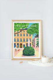 Affiche Aix-en-Provence - Cours Mirabeau de Raphael Delerue