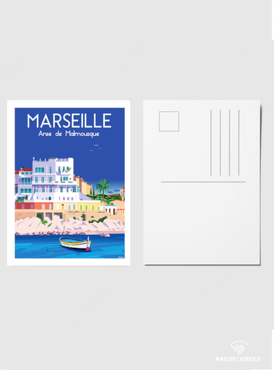 Carte postale Marseille - Anse de Malmousque de Raphael Delerue