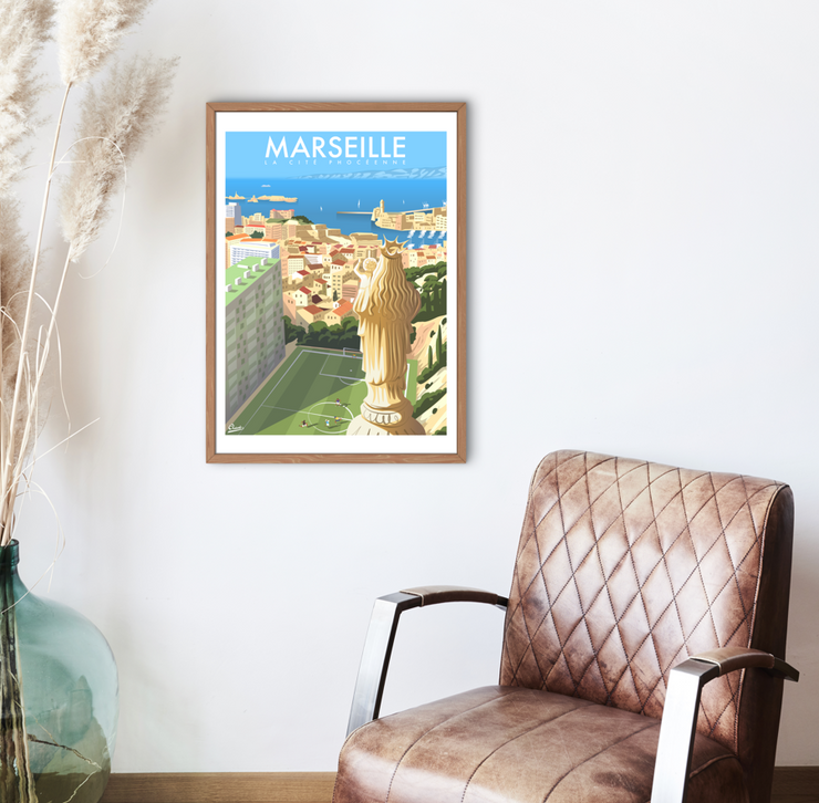 Affiche Marseille - La cité phocéenne par Damien Clavé / Edition Limitée