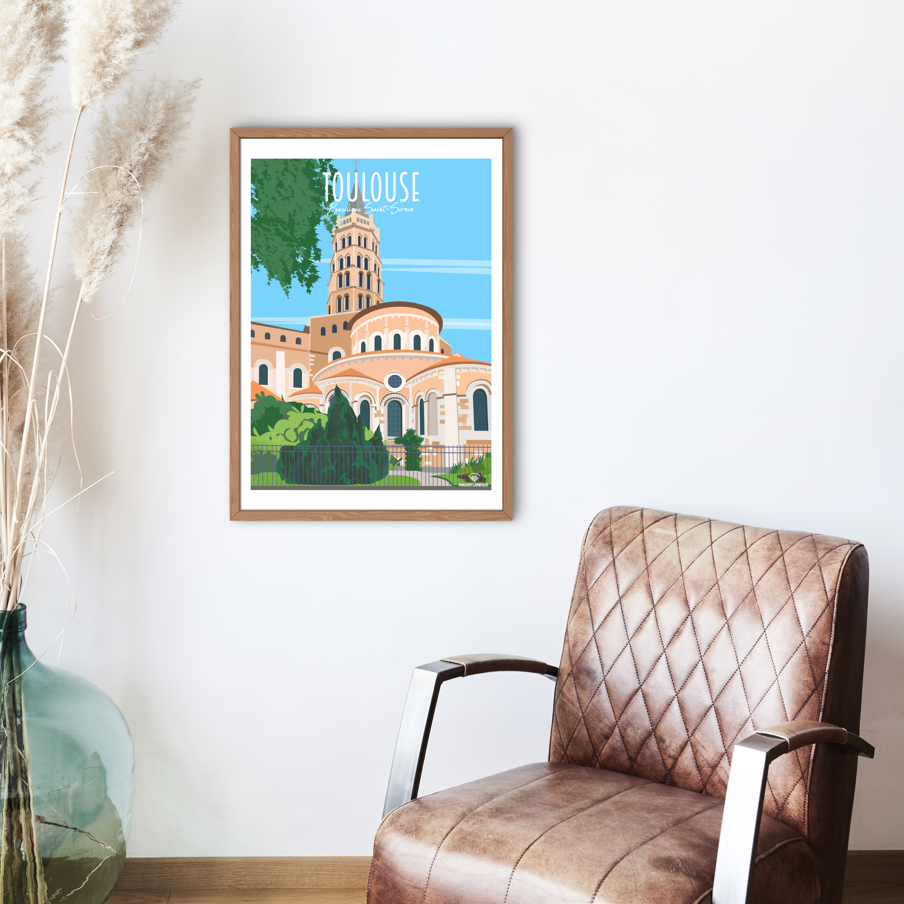 Affiche Toulouse - Basilique Saint-Sernin