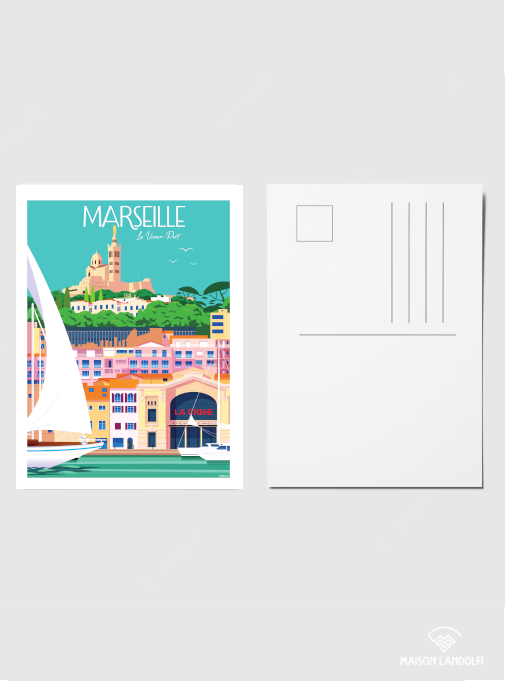 Carte postale Marseille - Le vieux port de Raphael Delerue