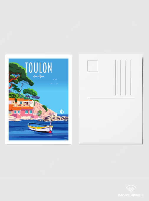 Lot 6 cartes postales Toulon