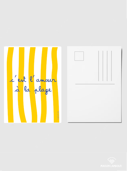Carte postale C'est l'amour à la plage par Les Affiches de Voyage