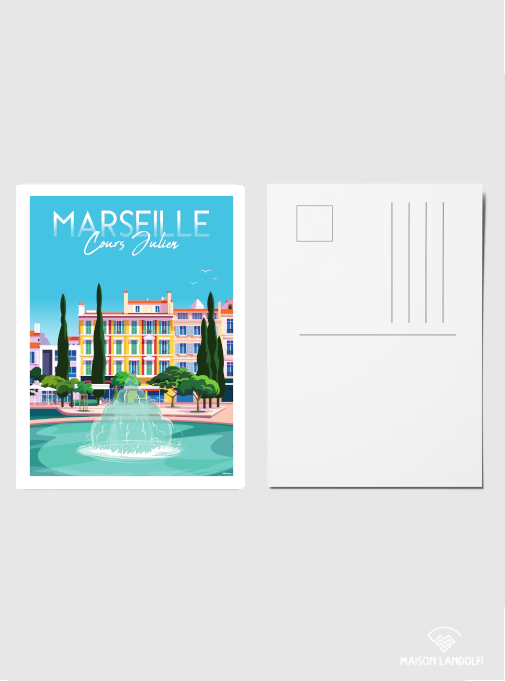 Carte postale Marseille - Cours Julien par Delerue
