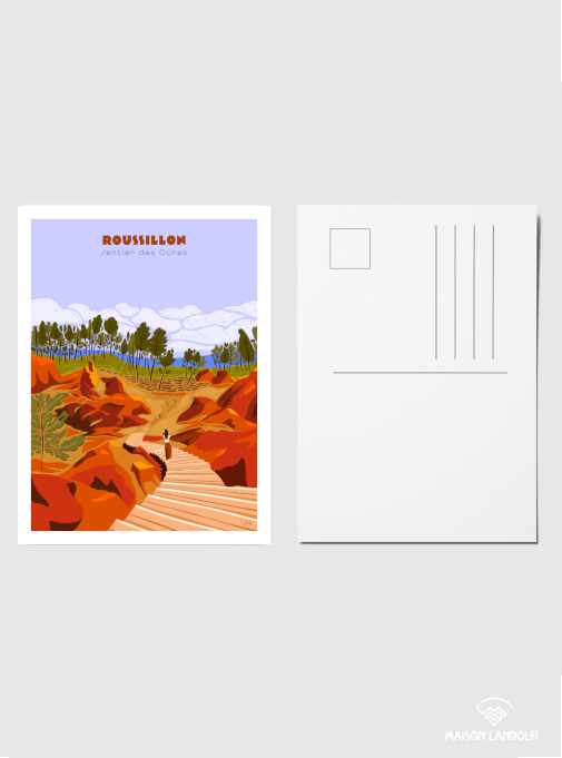 Carte postale Roussillon - Sentier des Ocres par Les Croquis de Cam
