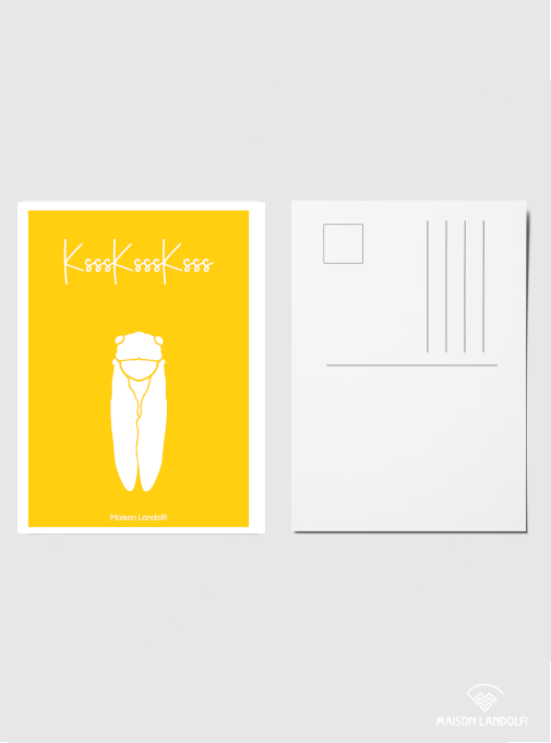 Carte postale Cigale jaune