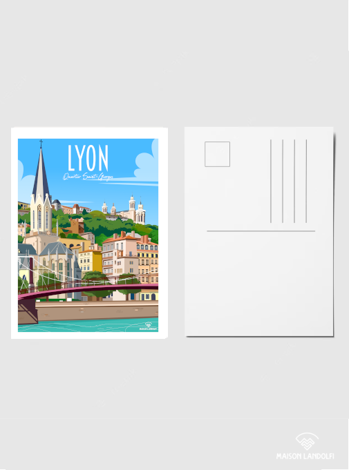Carte postale Lyon - Quartier Saint-Georges
