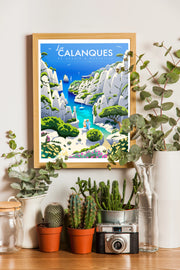 Affiche Calanques de Cassis à Marseille par Damien Clavé / Edition Limitée