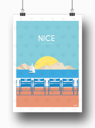 Affiche Nice - Côte d'Azur par Maona Design