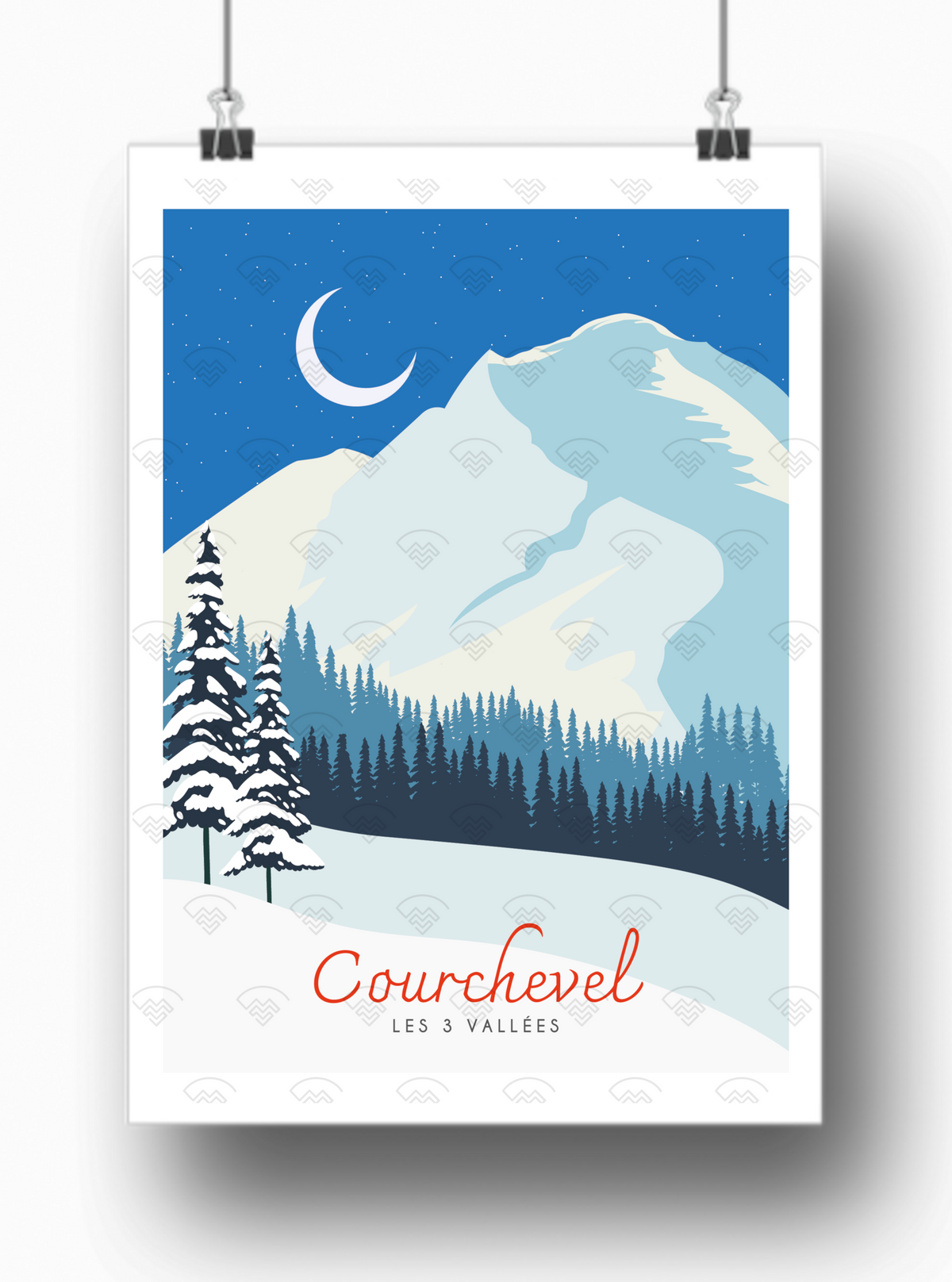 Affiche Courchevel - Montagnes endormies par Maona