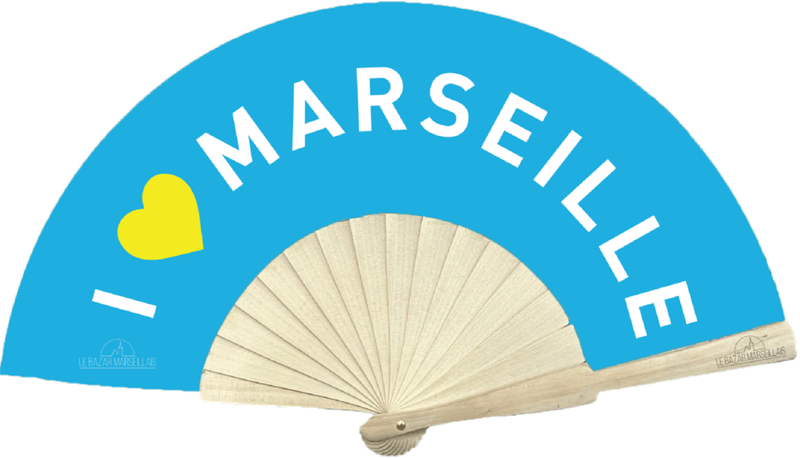 Éventail I <3 Marseille - Bleu Jaune