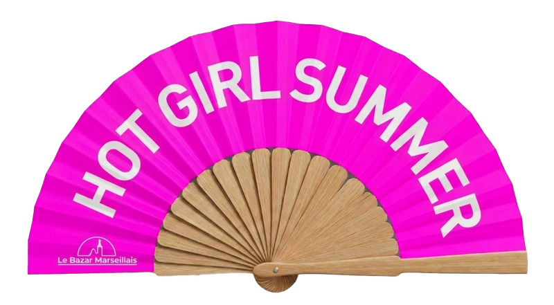 Éventail Hot girl summer - Rose Blanc