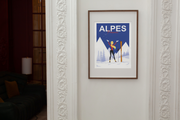 Affiche Alpes Françaises skieuse de Raphael Delerue