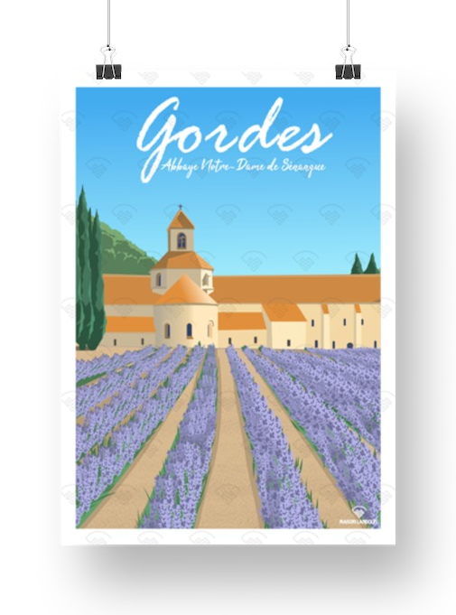 Affiche Gordes - Abbaye Notre-Dame de Sénanque