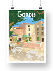 Affiche Gordes - Place Genty Pantaly
