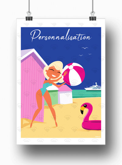 Mon affiche personnalisée - Jeux de plage par Raphael Delerue