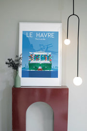 Affiche Normandie - Le Havre porte conteneurs de Raphaël Delerue