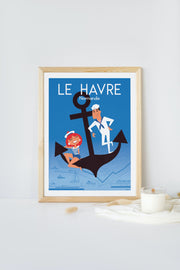 Affiche Normandie - Le Havre ancre de Raphaël Delerue