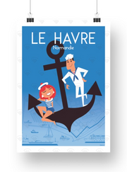 Affiche Normandie - Le Havre ancre de Raphaël Delerue