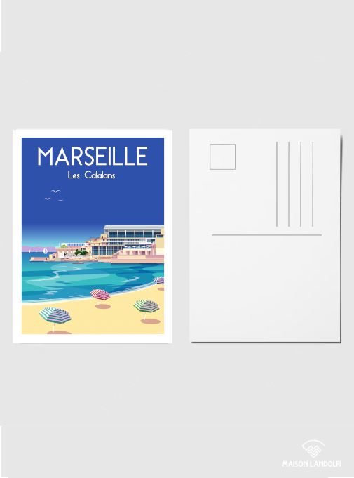 Carte postale Marseille - Les Catalans de Raphael Delerue