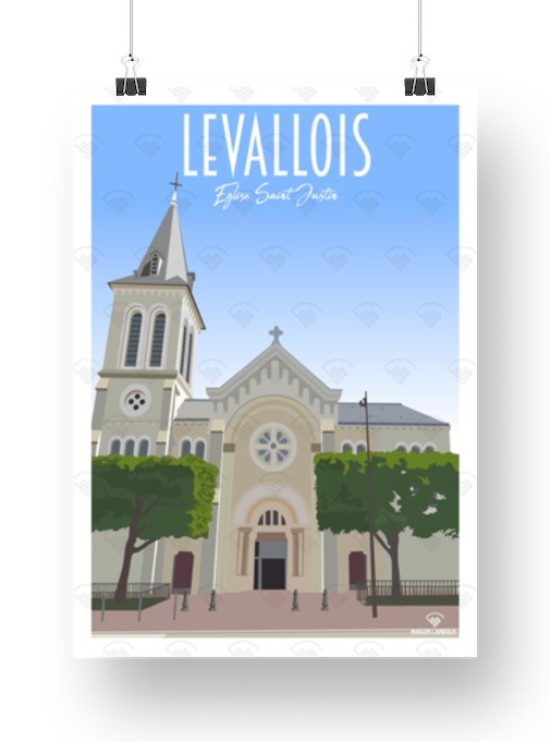 Affiche Levallois - Eglise Saint-Justin