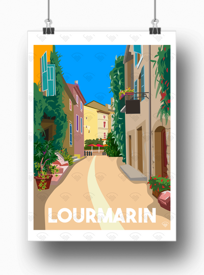Affiche Lourmarin - Ruelle