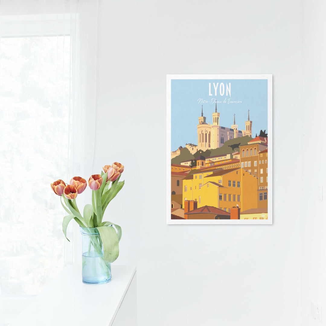 Affiche Vintage Lyon - Tour Métallique De Fourvière - Poster 50x70cm Haute Qualité