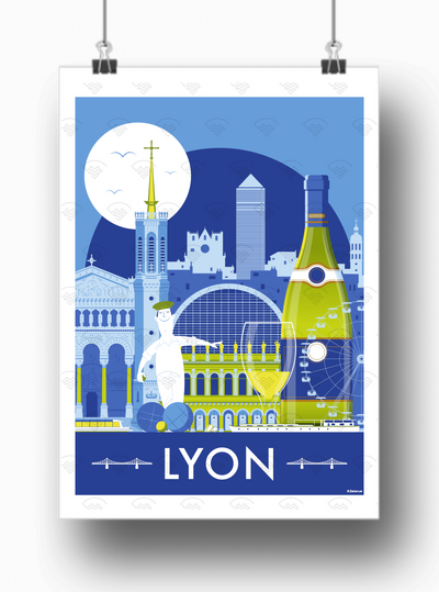 Affiche Lyon Panorama par Raphael Delerue