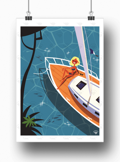 Mon affiche personnalisée - La femme au bateau par Gary Godel