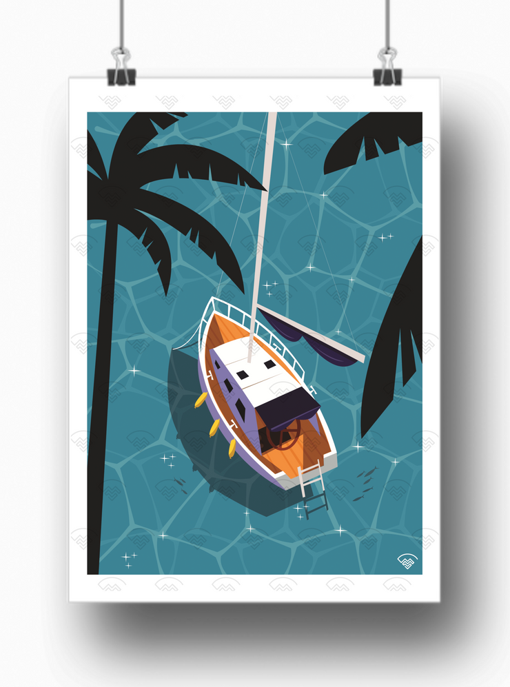 Mon affiche personnalisée - Le voilier par Gary Godel