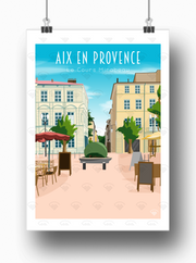 Affiche Aix-en-Provence - Cours Mirabeau