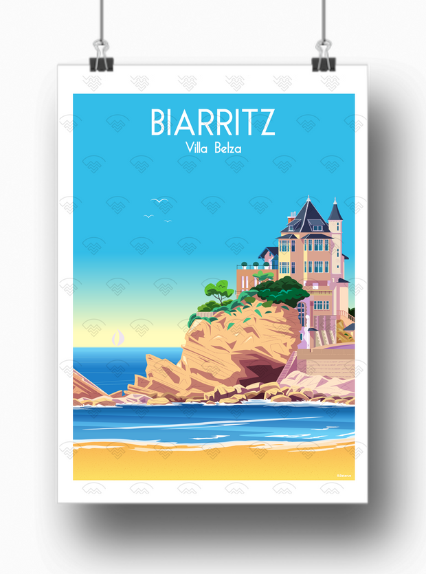 Affiche Biarritz - Villa Belza par Raphael Delerue
