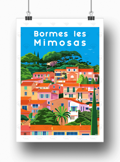 Affiche Bormes les Mimosas par Raphael Delerue
