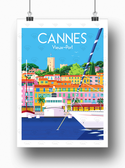 Affiche Cannes - Vieux port de Raphael Delerue