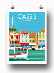 Affiche Cassis - Vieux-Port Delerue