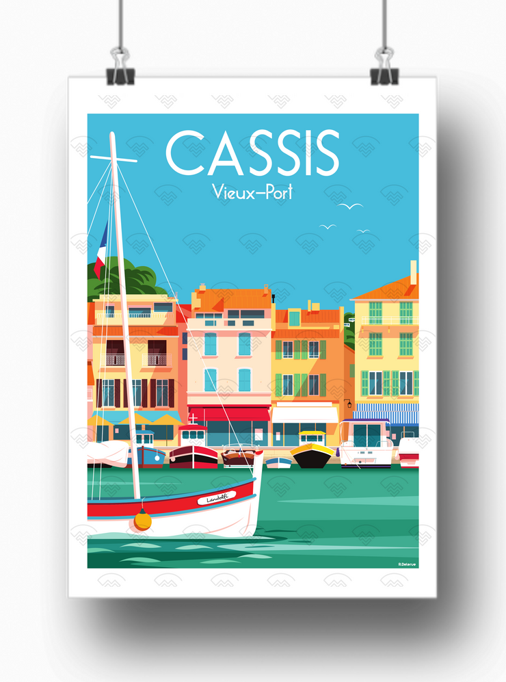 Affiche Cassis - Vieux-Port Delerue