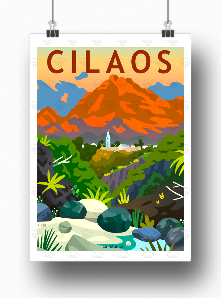 Affiche Cilaos par C.WILL
