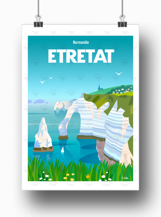 Affiche Etretat par C.WILL