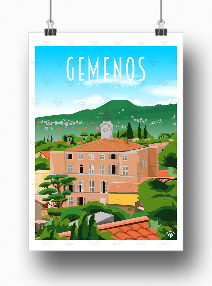 Affiche Gémenos -  Le château d'Albertas