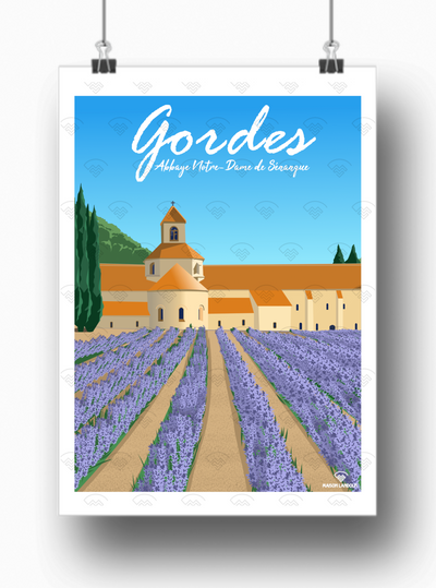 Affiche Gordes - Abbaye Notre-Dame de Sénanque