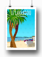 Affiche Le Lavandou - Plage Saint-Clair