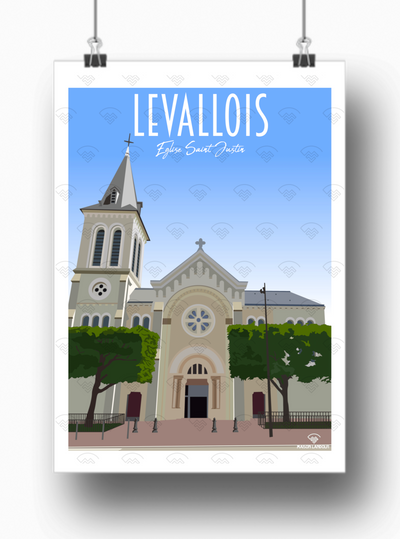 Affiche Levallois - Eglise Saint-Justin